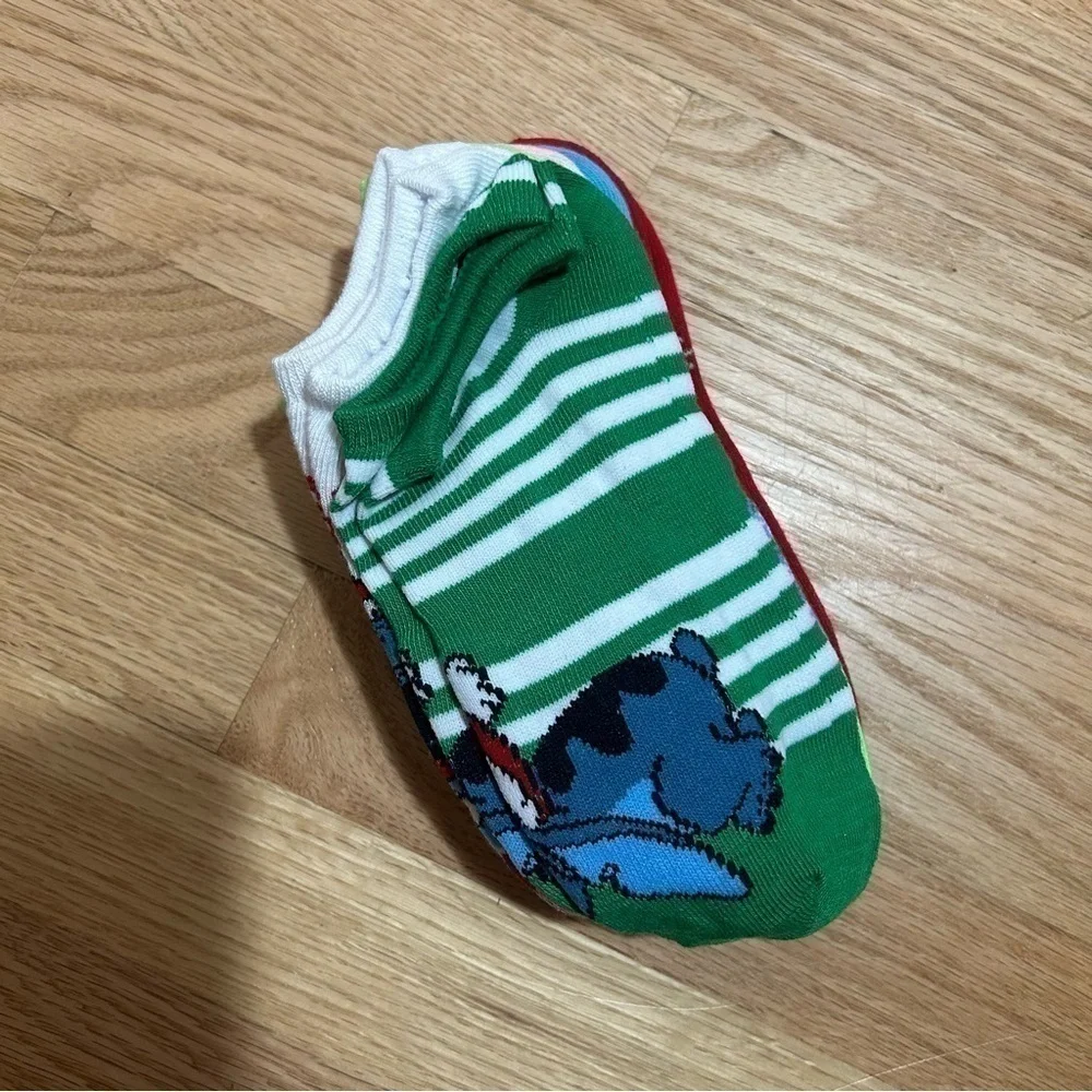 Disney Stitch Socks 6 Pack Women’s Christmas NEW Lilo Red Blue Sz 4-10